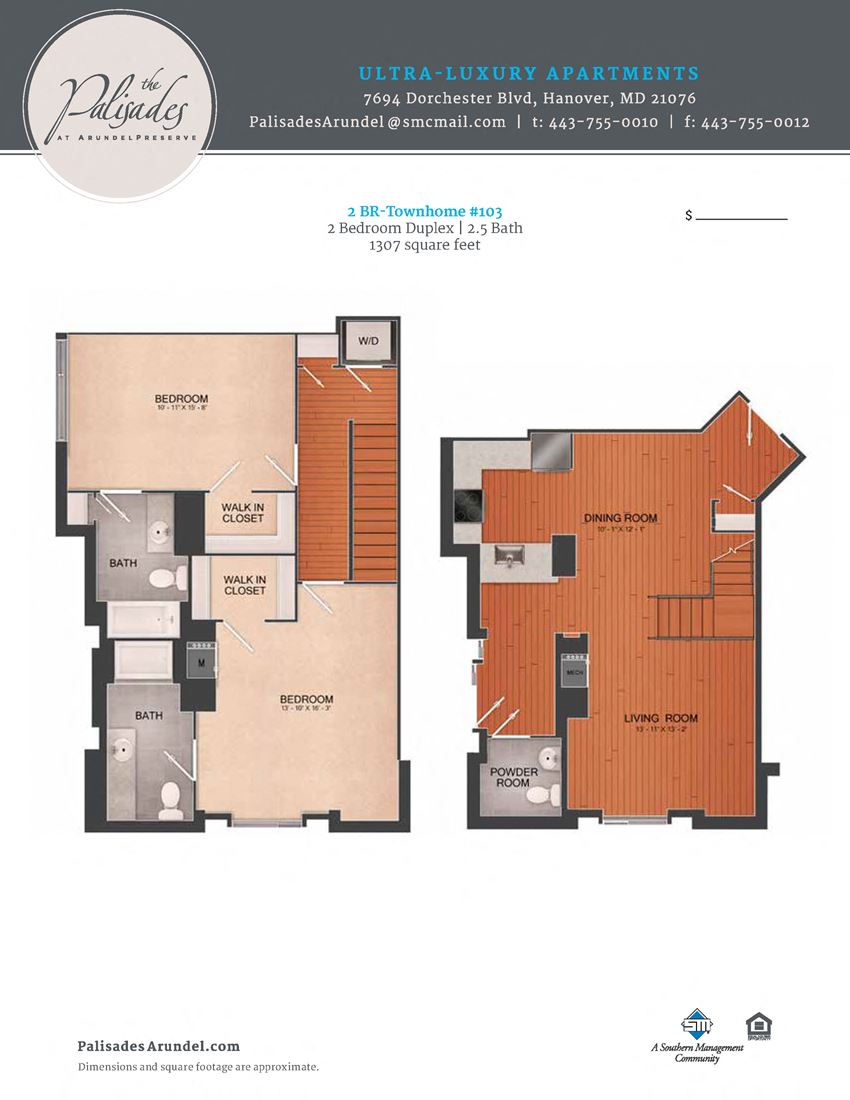 2 Bedroom Townhome 2 Bathroom